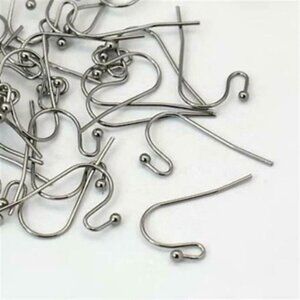 Gunmetal Black Plated Minimalist Open Loop Earring Hooks Findings 10 pcs